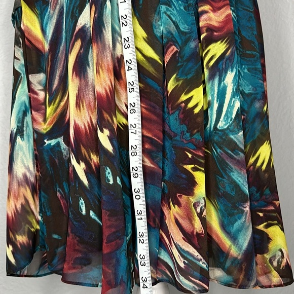 Multicolored Fit and Flare Abstract Print Sleeveless Dress 10 - Picture 10 of 10